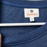 Sundry  Blue Long Sleeve Top Sweatshirt Size 1 Small $128 Originally Made In USA Photo 4