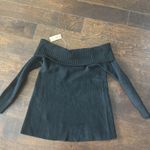 American Eagle  Black off shoulder folded collar sweater MSRP $55 Photo 6