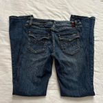 Y2K Mid rise dark wash jeans flattering boot cut fit Size 9 comfort stretch Blue Photo 1