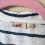 Faherty  Blue White Striped Terry Knit Short Sleeve Top Womens M Polo Casual Photo 6