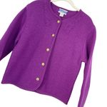 Pendleton Vintage  100% Virgin Wool Cardigan Purple Gold Button Small Petite 90s Photo 1