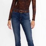 Johnny Was The Skimny Blue Jean Stretch Lux Denim Size 26 Printed Designer Dark Photo 0