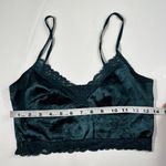 SheIn Teal Blue Floral Embossed Silky Lace Trim Corset Silhouette Crop Tank S Photo 4