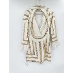 ASOS LUXE Stripe Embellished Tux Mini Dress White Gold US 8 NWT Photo 5