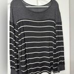 Hazel Women's Size XL Charcoal Grey Striped Waffle Knit Lightweight Sweater Top Gray Photo 0
