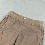 Stem Linen Wide Leg Pants Women L Tan Elastic Waist Coastal Beach Brown Size L Photo 1