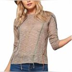 Prómesa Promesa Lightweight Long Sleeve Knit Sweater Brown Multicolor Size Medium NWT! Photo 0