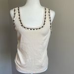 Charter Club  Embellished Cream Tank Top Size L Photo 1