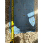 Basic Editions Floral Embroidered Chambray Denim Pants L Cottagecore Boho Lounge Blue Size 2X Photo 6