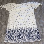 Siren Lily White and Navy Floral BoHo peasant style Tunic Top Tie Sleeve Size XL Photo 7