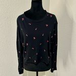 PINK - Victoria's Secret  Black Cherry Long Sleeve Crew Tee Photo 1