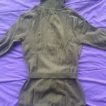 Sweet Romeo  Women Green Knit Ribbed Turtleneck Wrap Waist Long Sleeve Top Small Photo 4