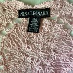 Nina Leonard Pink Crochet Lace Cottagecore Open Front Cardigan Sweater Photo 2