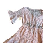 Free People Lala Dawn Rose Pink Lace Mini Dress Cutout Tie Front Size Large NWT Photo 8