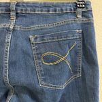 Faded Glory ‎ Stretch Denim Capri Jeans Size 12 Blue Womens Cuffed Dark Wash Photo 6
