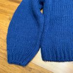 Elan Sweater Knit Pullover Pink Heart Royal Blue Long Sleeve Womens Size Large Photo 2