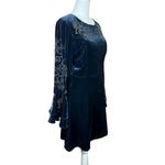 Parker Donatella Velvet Dress Eclipse Blue Sz 2 Long Bell Sleeves REVOLVE Silk Photo 13