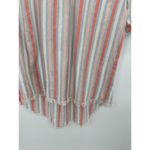 Alison Andrews Top Women SMALL Pink White Blue Striped Short Sleeve High Low Photo 3