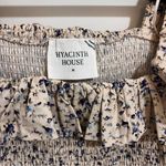 Hyacinth House Puff Sleeve Lavender Floral Ruffle Freesia Mini Dress Blue Size M Photo 7