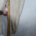 Old Navy XL Linen Blend Pull On Pants Tan White Striped Elastic Waist Tapered Le Photo 5