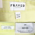 NWT FRAYED Jeans High Rise Denim Shorts Size 2 Yellow Evening Primrose Raw Hem Photo 6