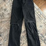 ZARA  Black Ripped Wide Leg Jeans Size 4 Photo 0