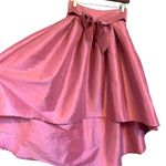 Haute Monde M/L hi low a-line midi pink shine skirt w bow fit n flare Photo 1