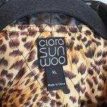 Clara Sun Woo black faux leather crocodile jacket Size XL Photo 3