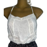 Hippie Rose Cream Colored NWT Flowy  Tank Size L Spaghetti Strap Lace Detail Photo 0