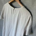Eileen Fisher  Linen Shirt Dress sz Large Cream Striped Natural Organic Lagenlook Photo 4