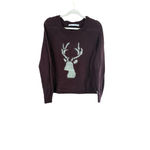 Woolrich  Sweater Womens Brown Gray Deer Print Large Photo 8