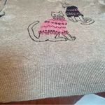 Beldini Double Knit Cat sweater from Beldinni Grey kitties graphic design Sz Large Photo 3