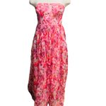 Wonderful Waltz Pink Floral Print Strapless Bustier
Maxi Dress Size Large Photo 4