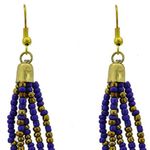 PURPLE & GOLD FISH HOOK DANGLE EARRINGS Photo 1