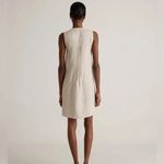 Quince European Linen Swing Dress Small Beige Flax Color Sleeveless Pintuck Photo 14