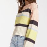 Billabong Seeing Stripes Chunky Knit Striped Sweater Top Slouchy Long Sleeve Photo 2