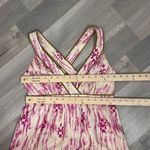 Loft  Silk Ikat Tribal Print Maxi Dress Sundress Pink Cream Size 2 Photo 13