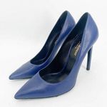 Saint Laurent Paris Pointed Toe Calfskin Pump Navy Blue Photo 0