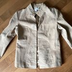 Coldwater Creek Suede Embroidered flower tan coat small Photo 6