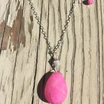 Delicate drop nugget silver & crystal necklace Photo 1