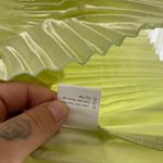 NWT Mini Pleats Fashion Polyester Chartreuse Green Accordion Pleat Midi Skirt Photo 2