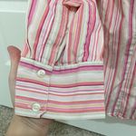 Tracy Reese First issue Pink and White Striped Button Down Shirt Photo 5