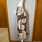 Boden‎ Brown linen Floral Print 3/4 Sleeve Tunic Dress boho US 6 Photo 2