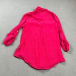 B. Wear Top Blouse Small Womens Pink Button Down Roll Tab Sleeve Collar Shirt Photo 1
