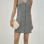 Madewell $148 V-Neck Mini Vest Dress, Black & White Checkered Gingham, Sz 10 Photo 1