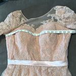 Women’s Pink Lace Appliqué Tulle Wedding Formal Prom Dress Leg Slit Size L NWOT Size L Photo 10