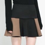 ZARA Black & Tan Color Block Skirt Photo 0