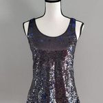 EXPRESS Women's Flirty Sequin Tank Top Black/Blue Size S Photo 0
