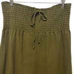 ExOfficio Women Skirt‎ XL Olive Green Smocked Waist Textured Boho Travel Earthy Size 18 Photo 2