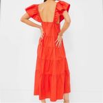 NWT O.P.T cotton orange Raspberry Fallen tiered dress NEW size M medium Photo 7
